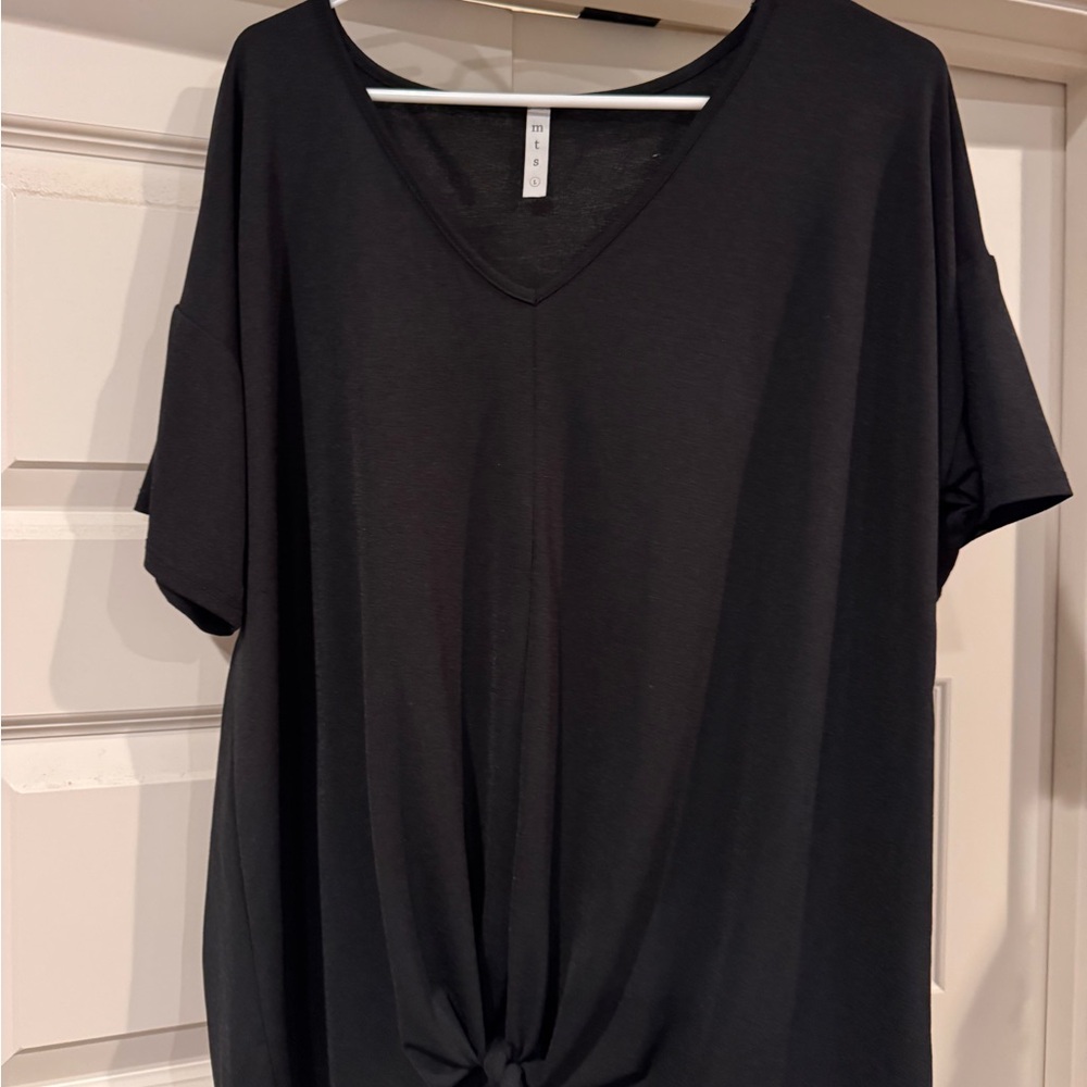 MTS Black Short Sleeve Knot Front Tee